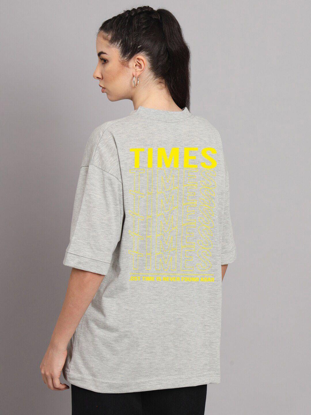 imsa moda typography printed oversized longline cotton t-shirt