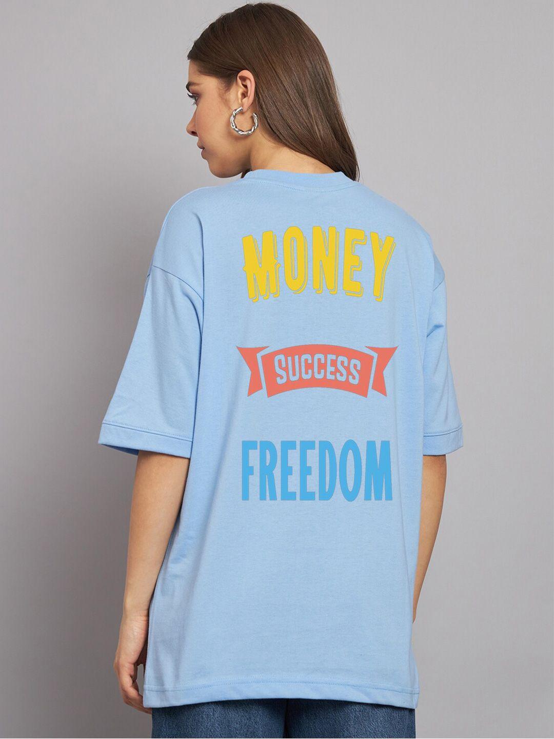 imsa moda typography printed oversized longline cotton t-shirt