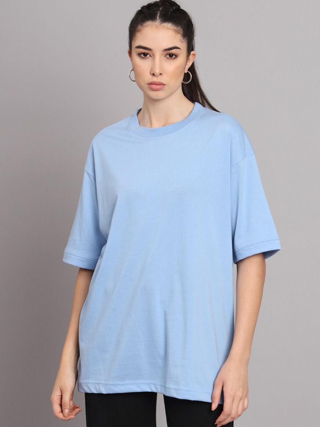 imsa moda women blue pockets loose t-shirt