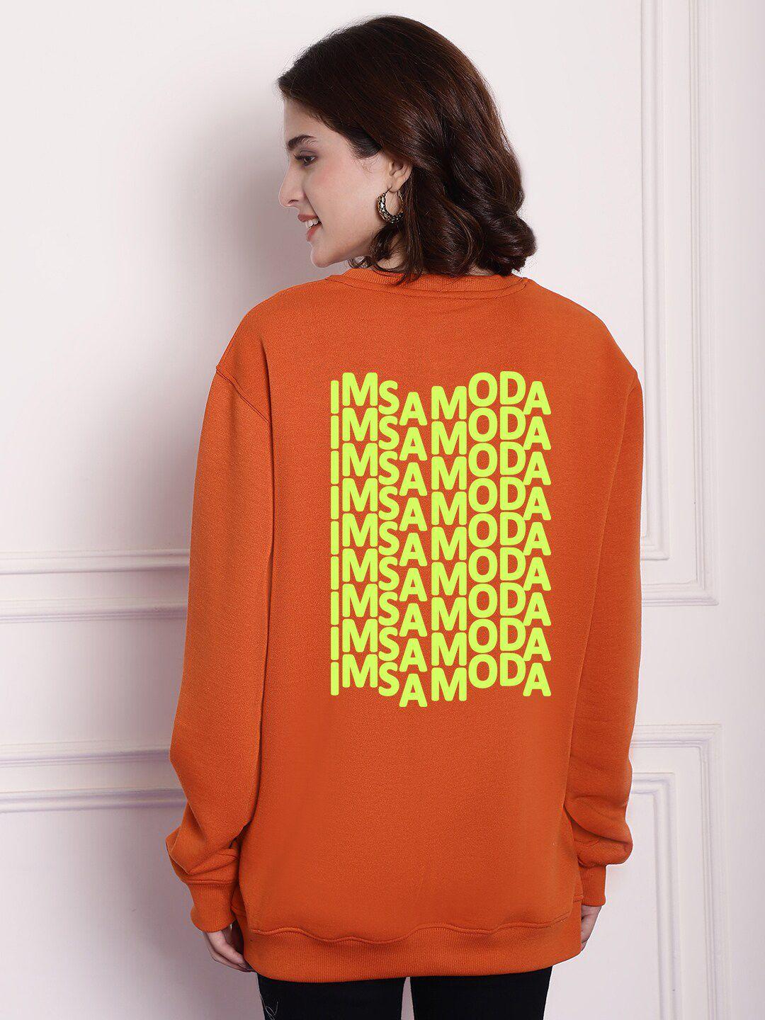 imsa moda women orange sweatshirt