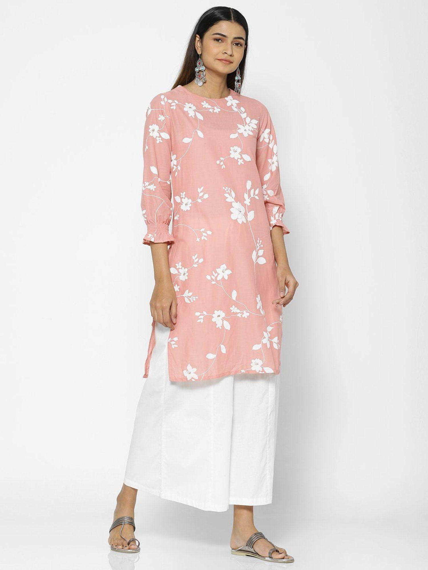 in bloom floral pink kurta