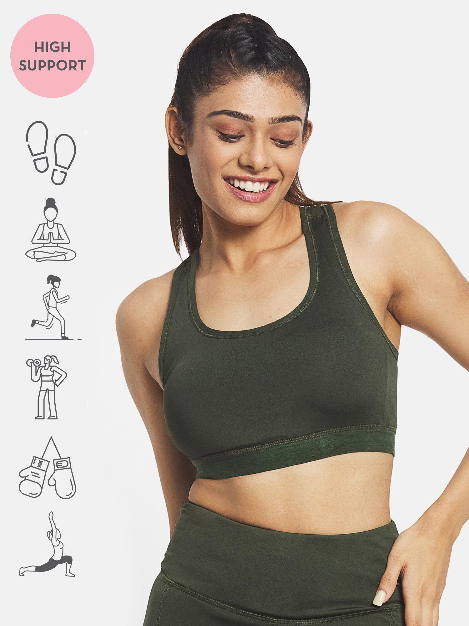 in built padding high support performance sports bra