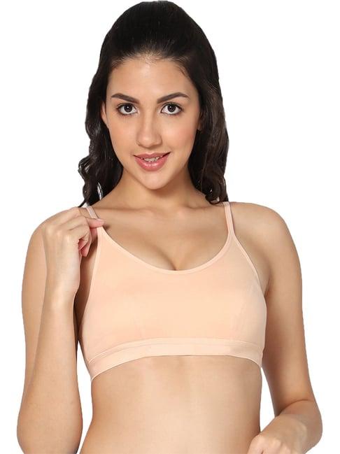 in care beige sports bra