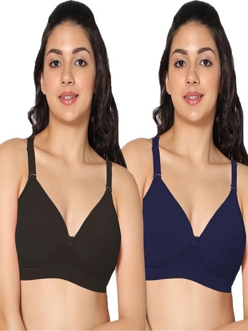 in care black & blue non-wired full coverage push-up bra - pack of 2