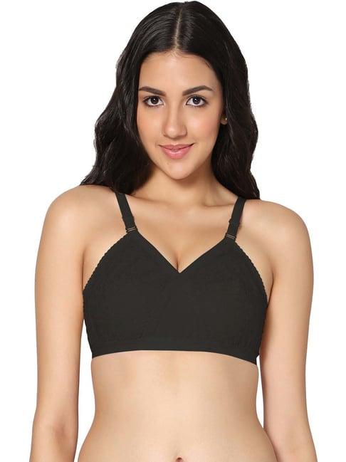 in care black cotton embroidered t-shirt bra