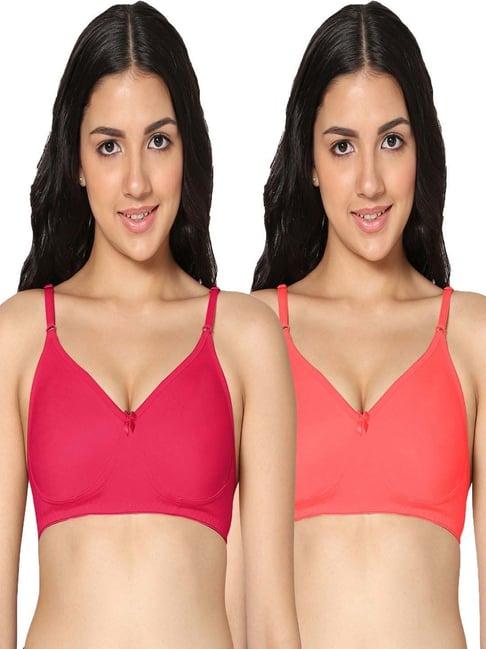 in care magenta & peach cotton t-shirt bras - pack of 2