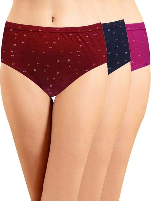 in care pink & navy cotton printed hipster panties - pack of 3