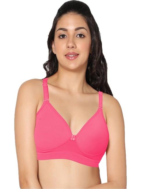 in care pink half coverage non-wired push-up bra