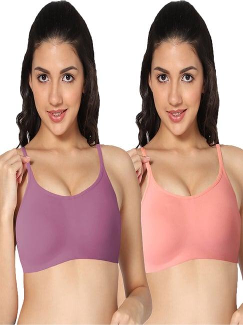 in care purple & peach sports bra- pack of 2