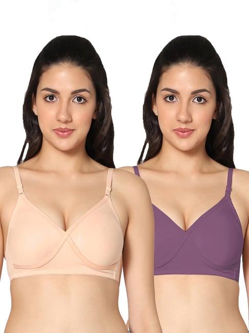 in care purple & skin full coverage non-wired t-shirt bra - pack of 2