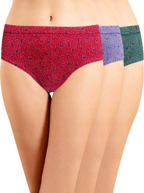 in care red & green cotton printed hipster panties - pack of 3