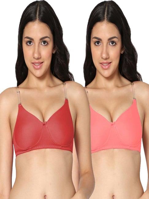 in care rust & pink cotton t-shirt bras - pack of 2