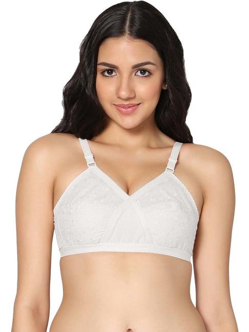 in care white cotton embroidered t-shirt bra