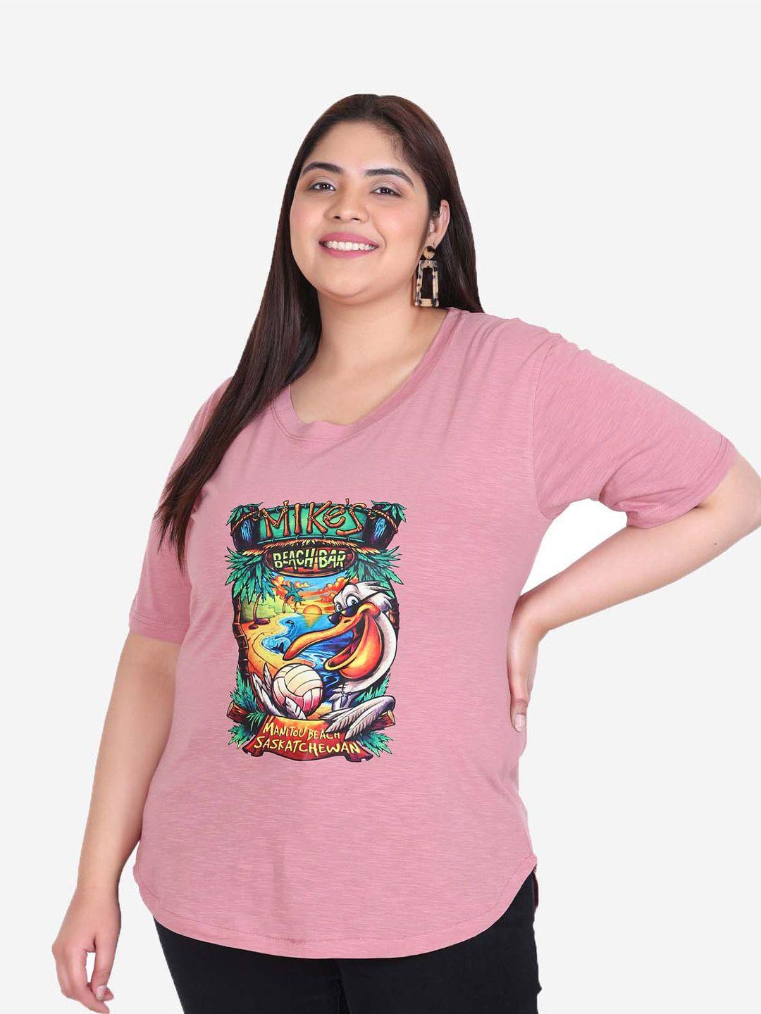 in love graphic printed round-neck cotton plus size t-shirt