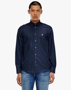 in-s-bill-patch regular fit cotton shirt