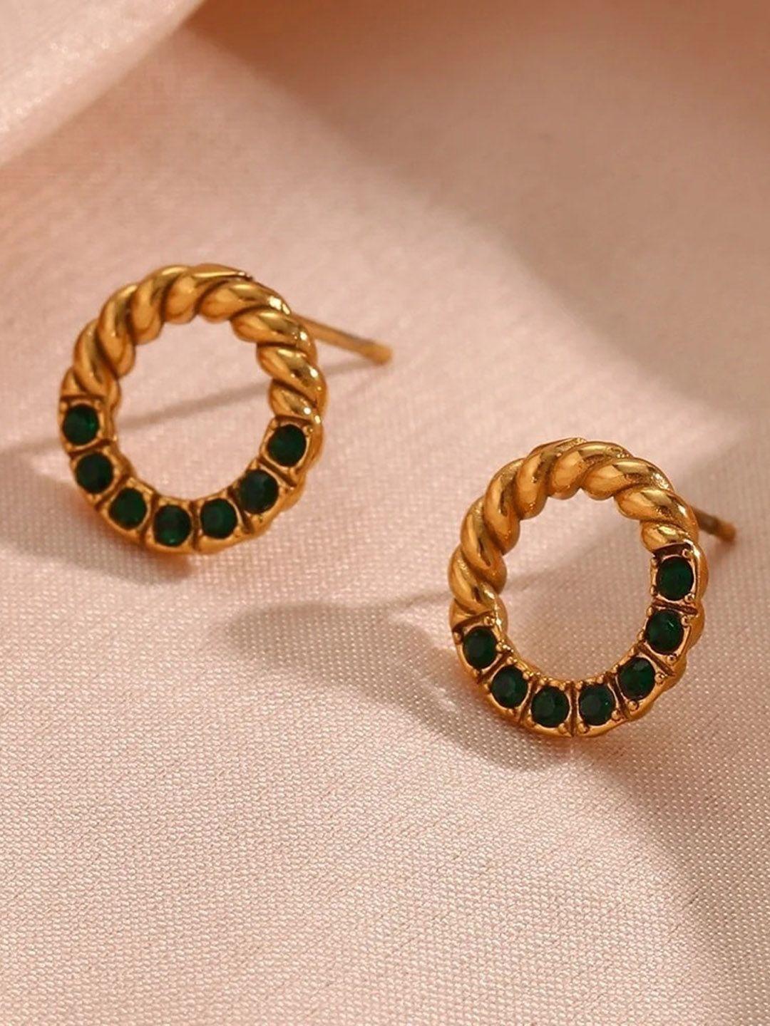 inaya 18kt gold-plated contemporary stud earrings