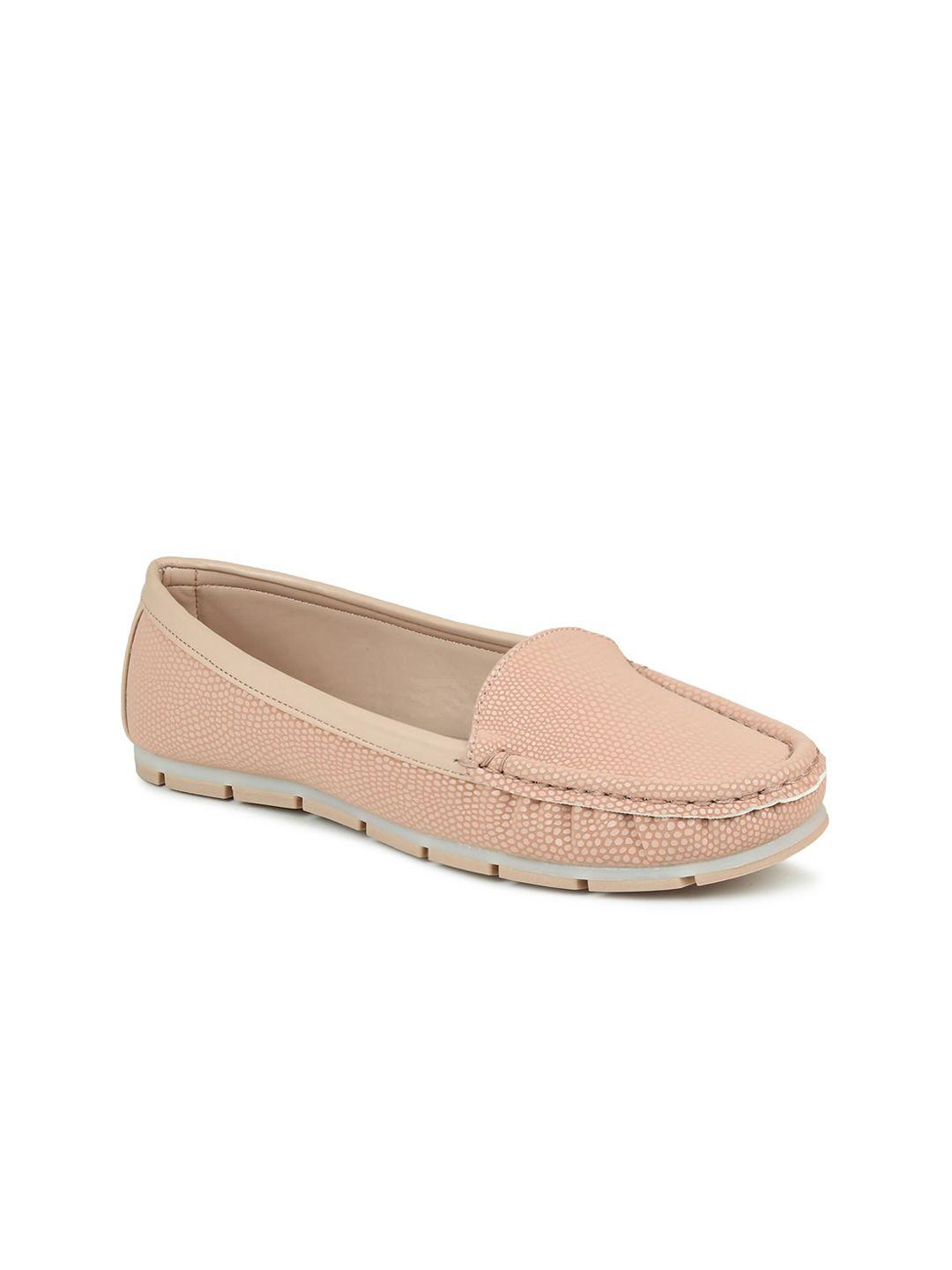 inc 5 women peach-coloured solid loafers