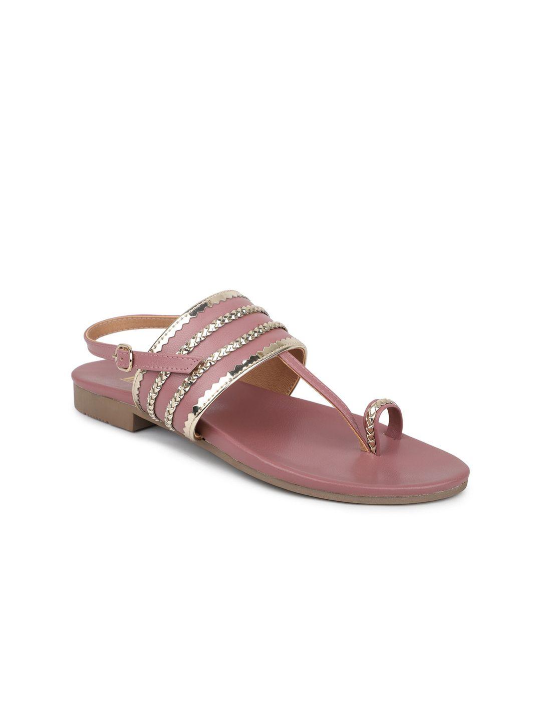 inc 5 braided ethnic one toe flats with buckle closure