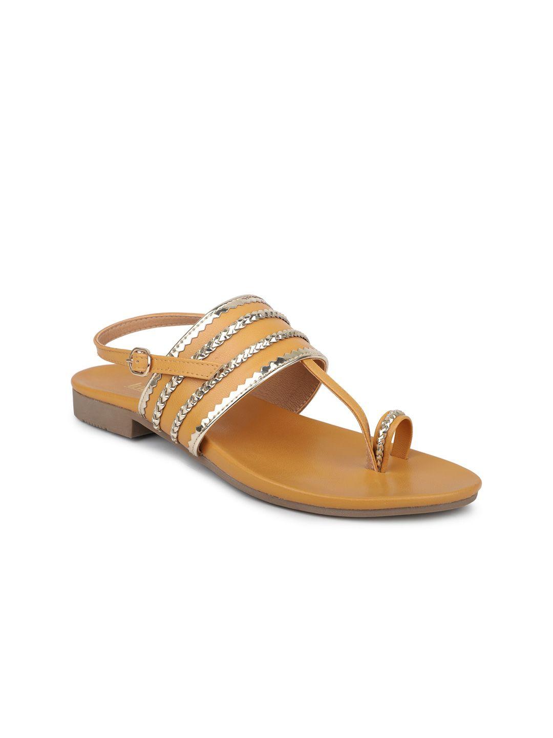 inc 5 ethnic braided one toe flats with buckle detail