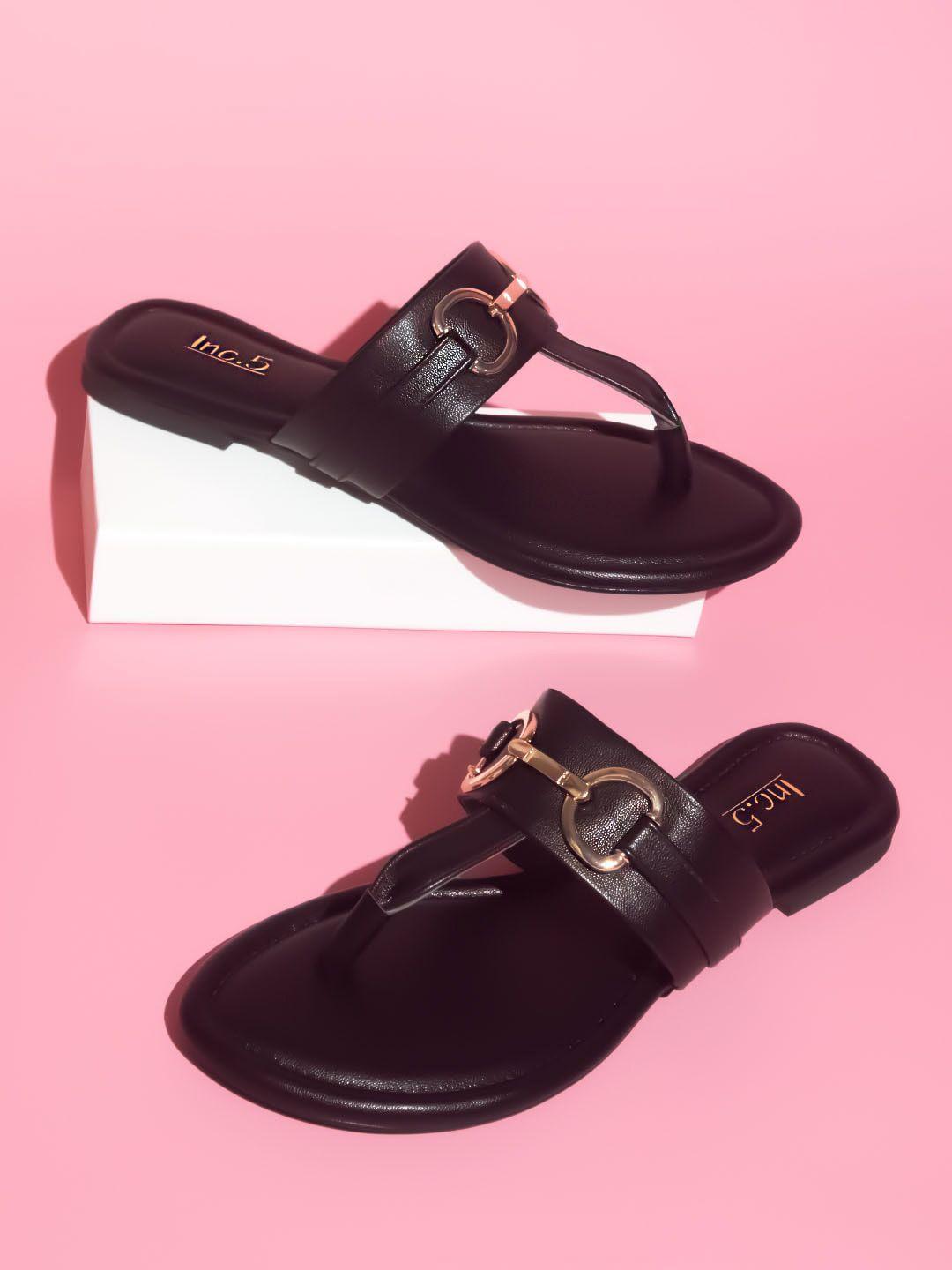 inc 5 textured t-strap flats