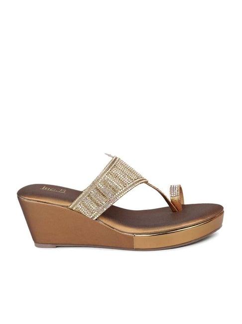 inc 5 women's antique gold toe ring wedges