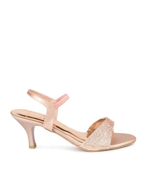 inc 5 women's rose gold ankle strap sandals