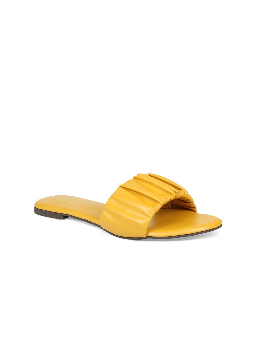 inc 5 women mustard yellow open toe flats