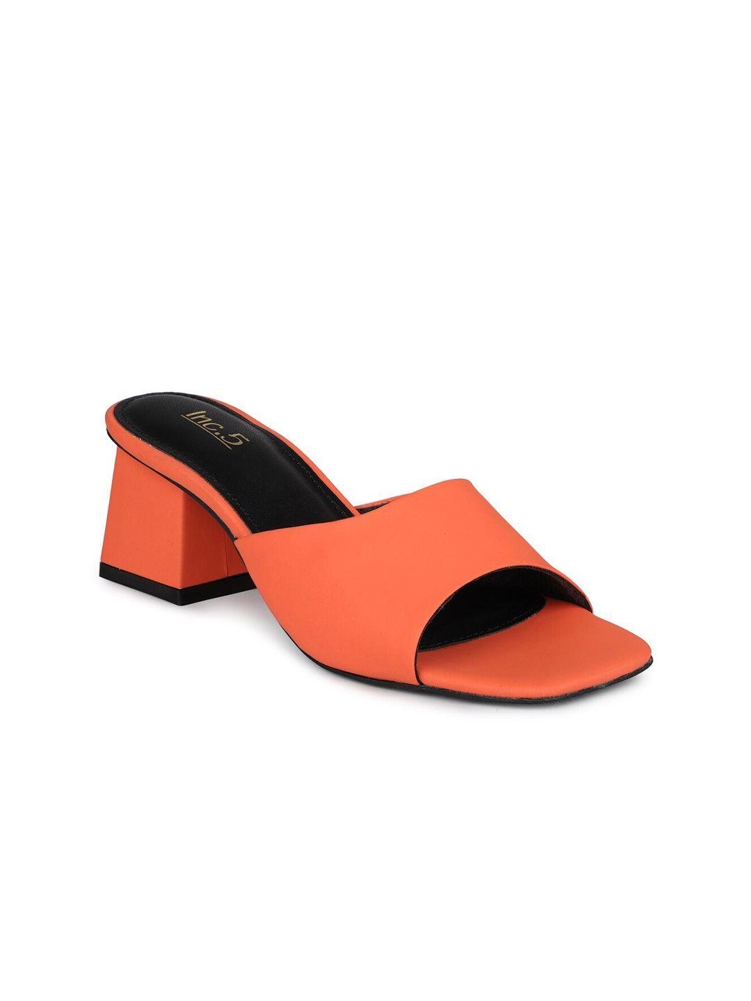 inc 5 women orange solid block sandals