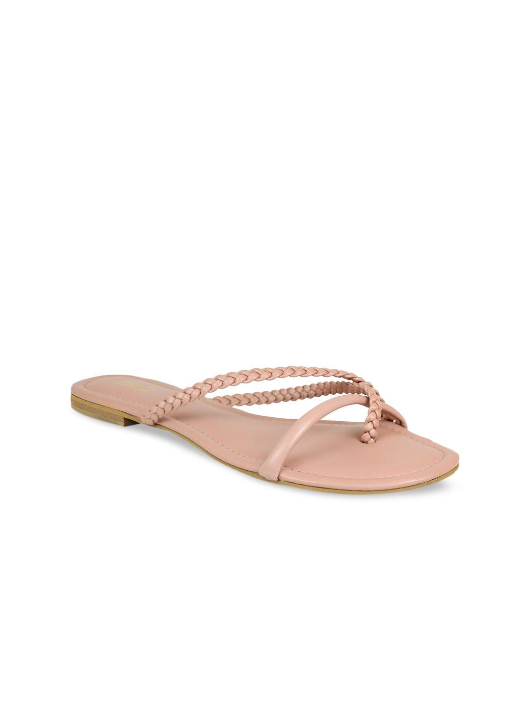 inc 5 women peach-coloured one toe flats