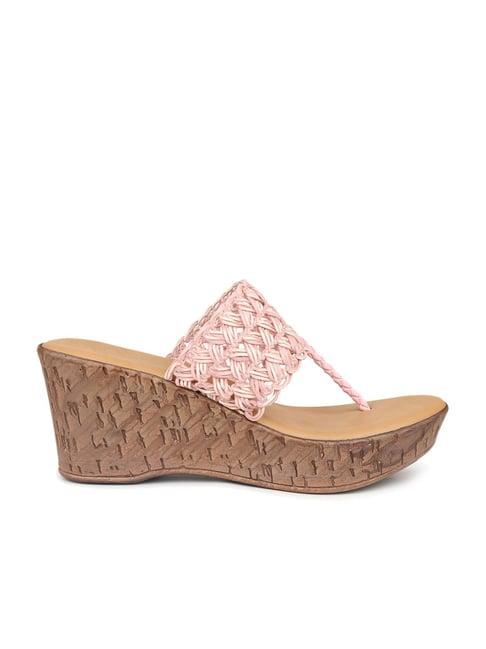 inc.5 women's pink t-strap wedges