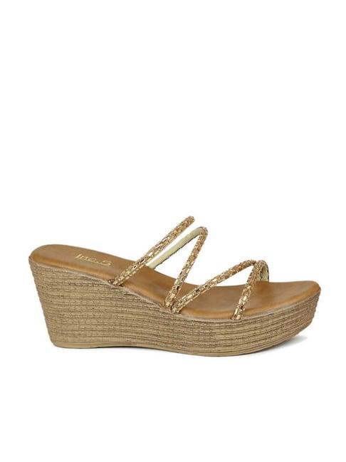 inc.5 women's antique gold casual wedges