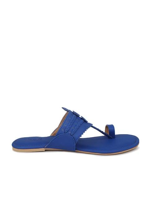 inc.5 women's blue kolhapuri sandals