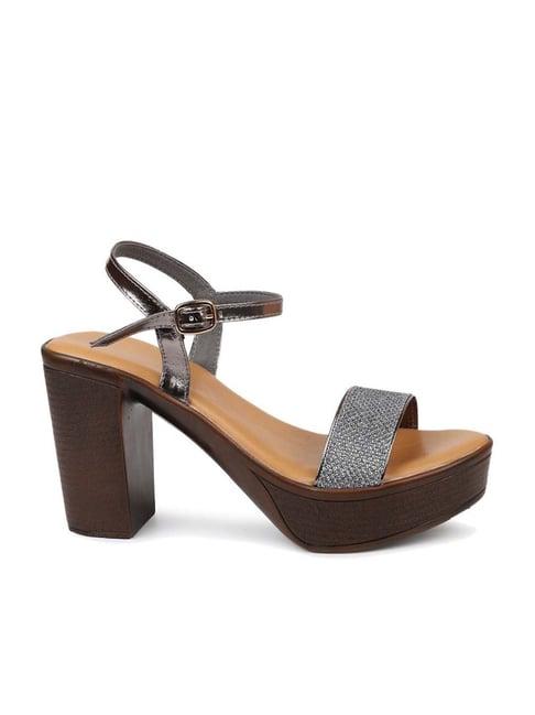 inc.5 women's gun metal ankle strap sandals