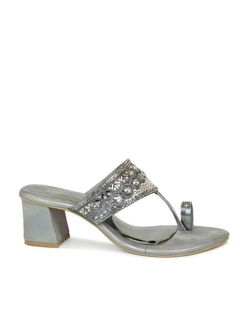 inc.5 women's gun metal toe ring sandals