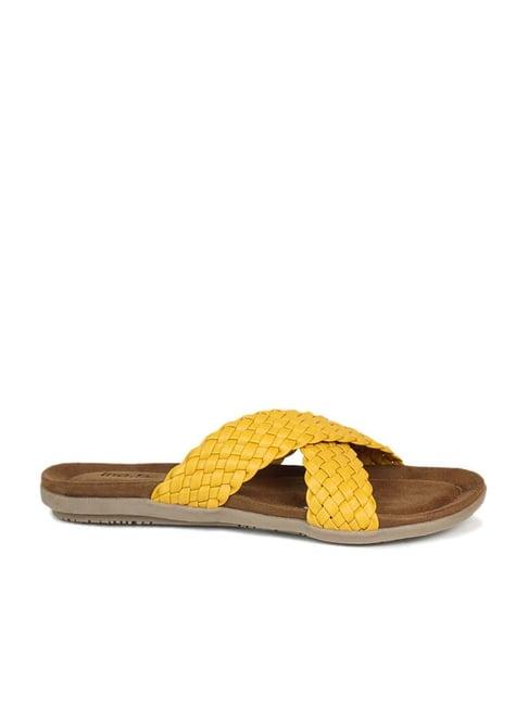 inc.5 women's mustard cross strap sandals