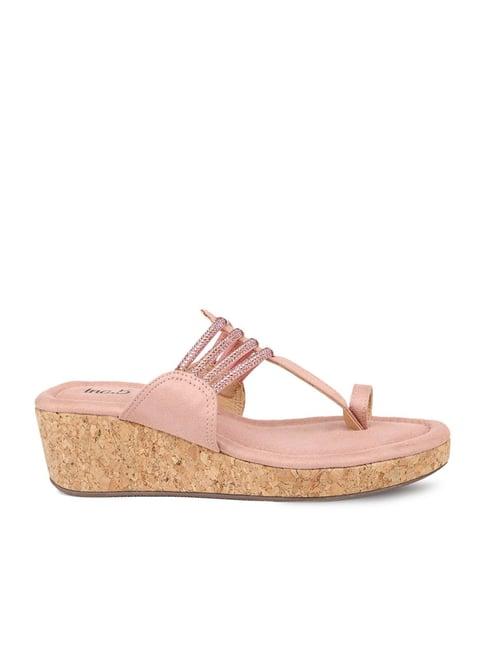 inc.5 women's pink toe ring wedges