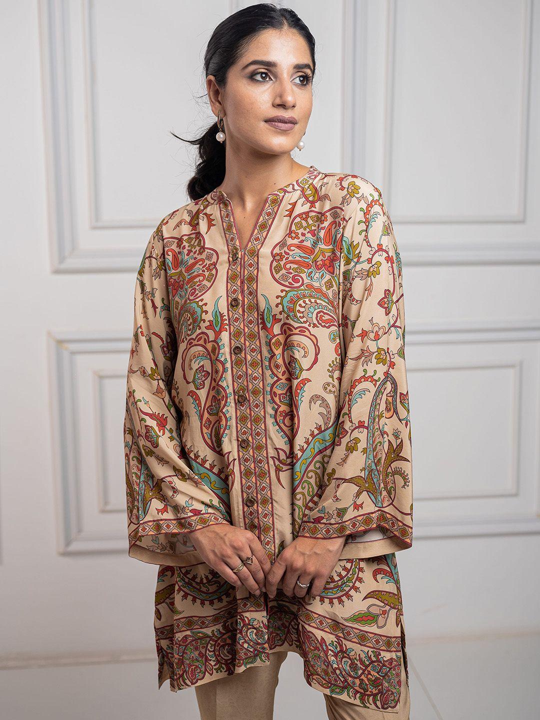 inching india ethnic motifs printed tunic & trousers co-ords