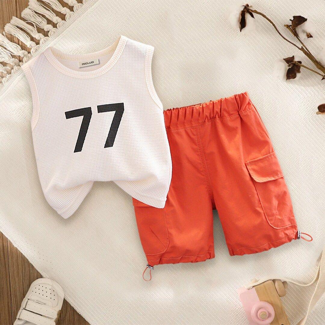 includ boys printed t-shirt with shorts