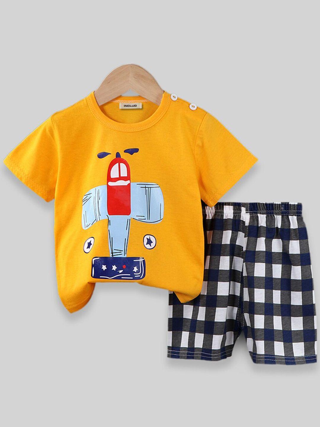 includ boys graphic printed t-shirt with shorts