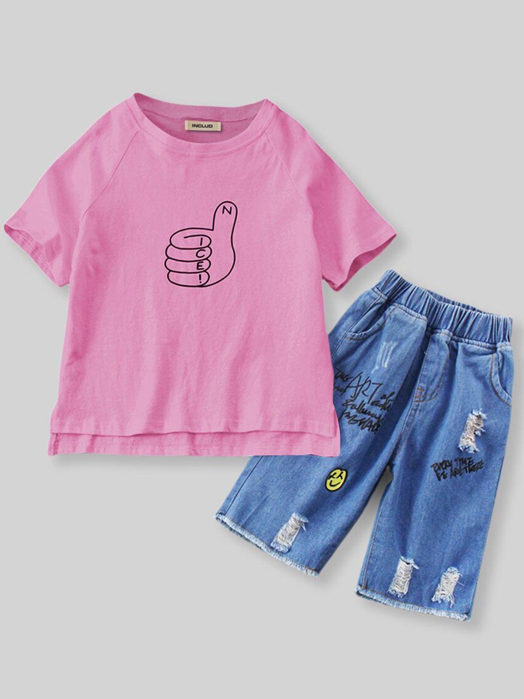 includ boys graphic printed t-shirt with shorts