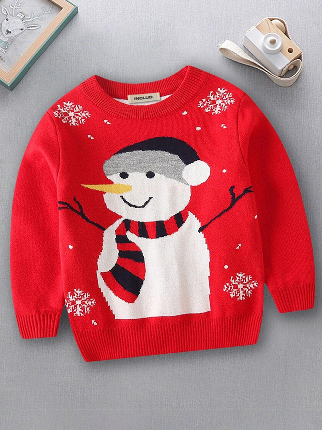 includ boys snowman printed jacquard pullover