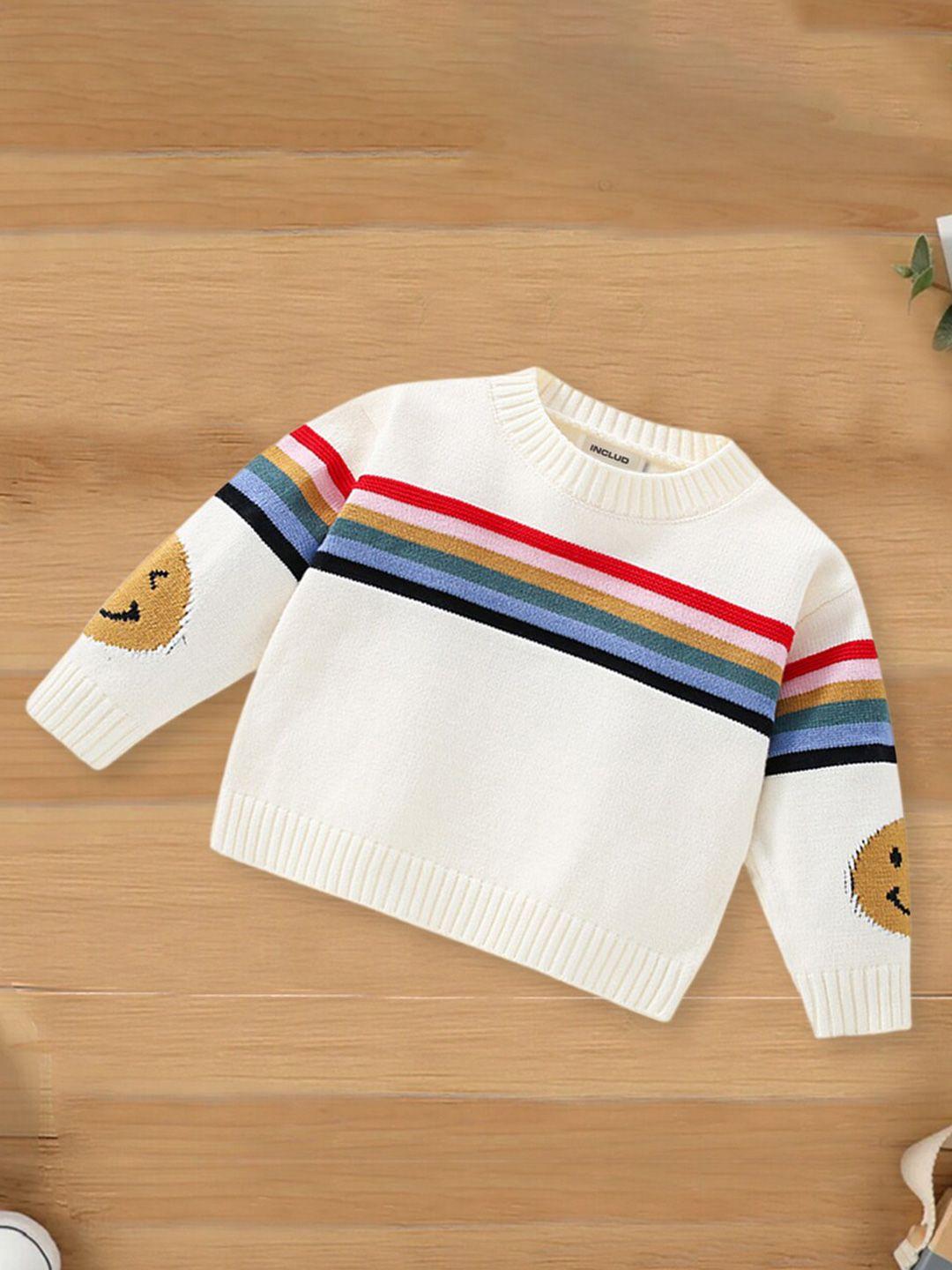 includ boys striped round neck pullover