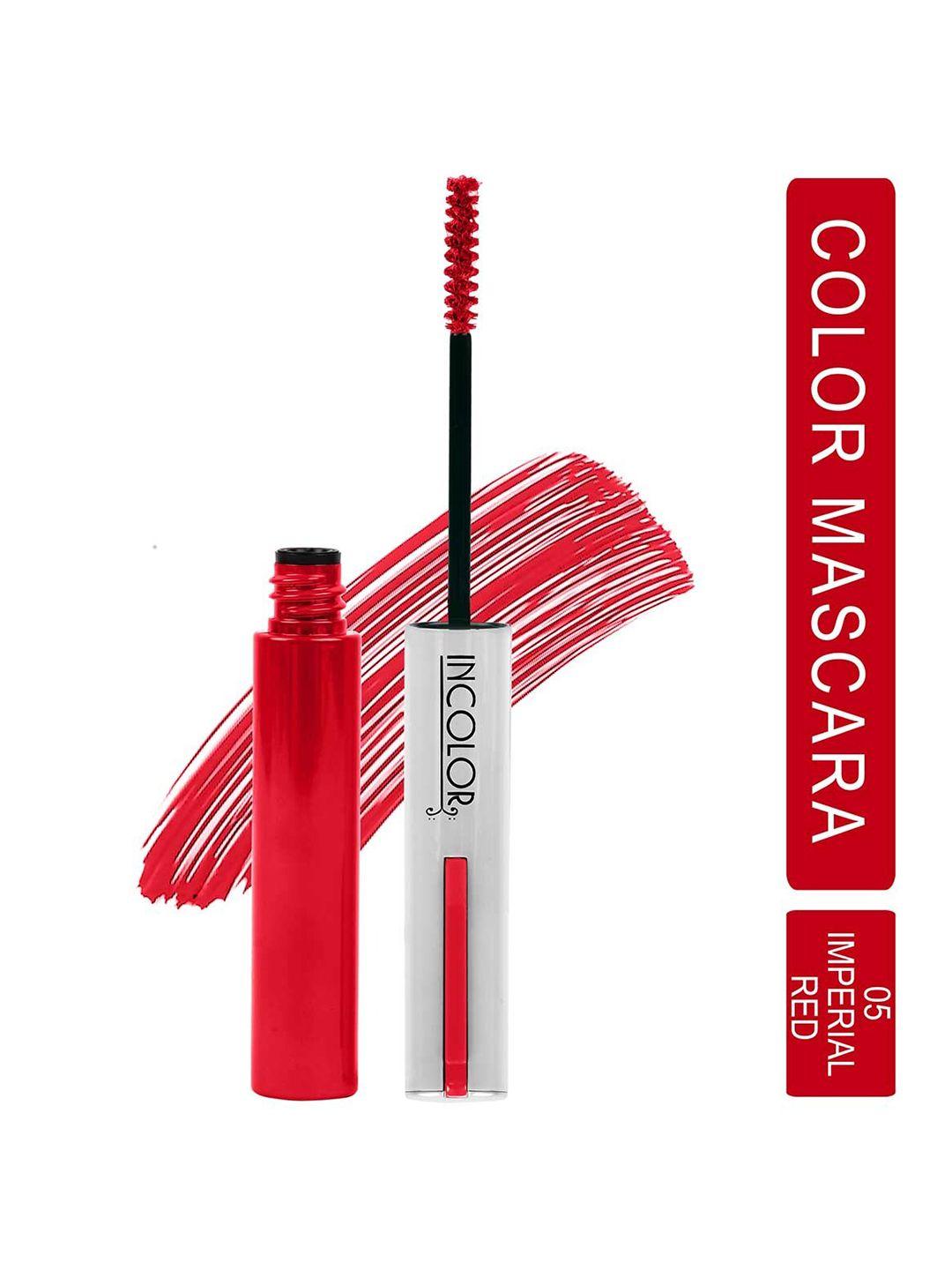incolor eye makeup long lasting color mascara 6 ml - imperial red 05