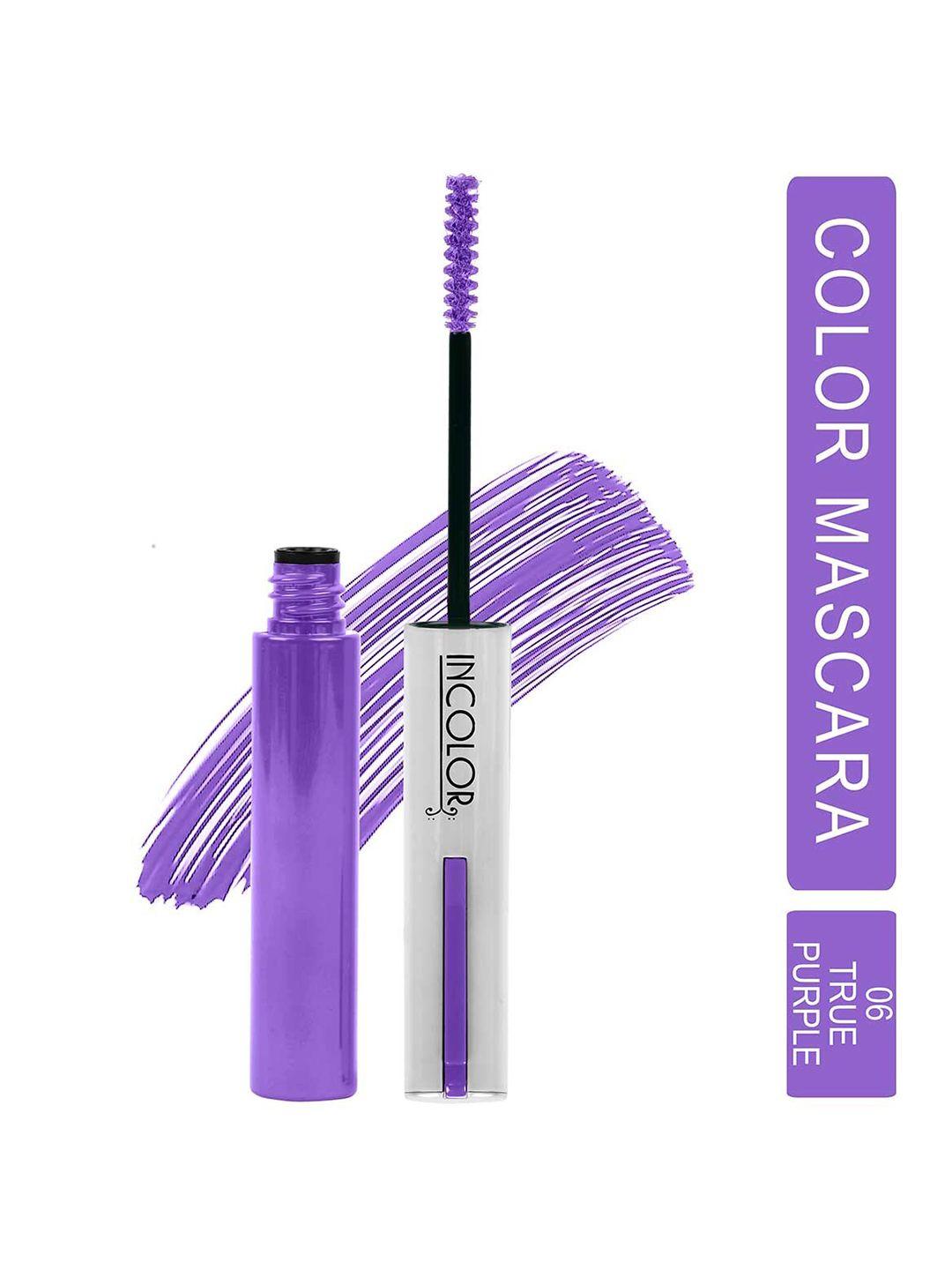 incolor eye makeup long lasting color mascara 6 ml - true purple 06