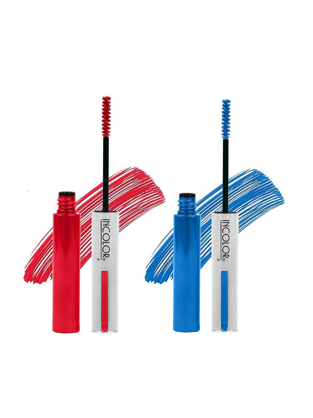 incolor set of 2 light weight color mascara 6ml each - imperial red 05 & blueberry pop 03