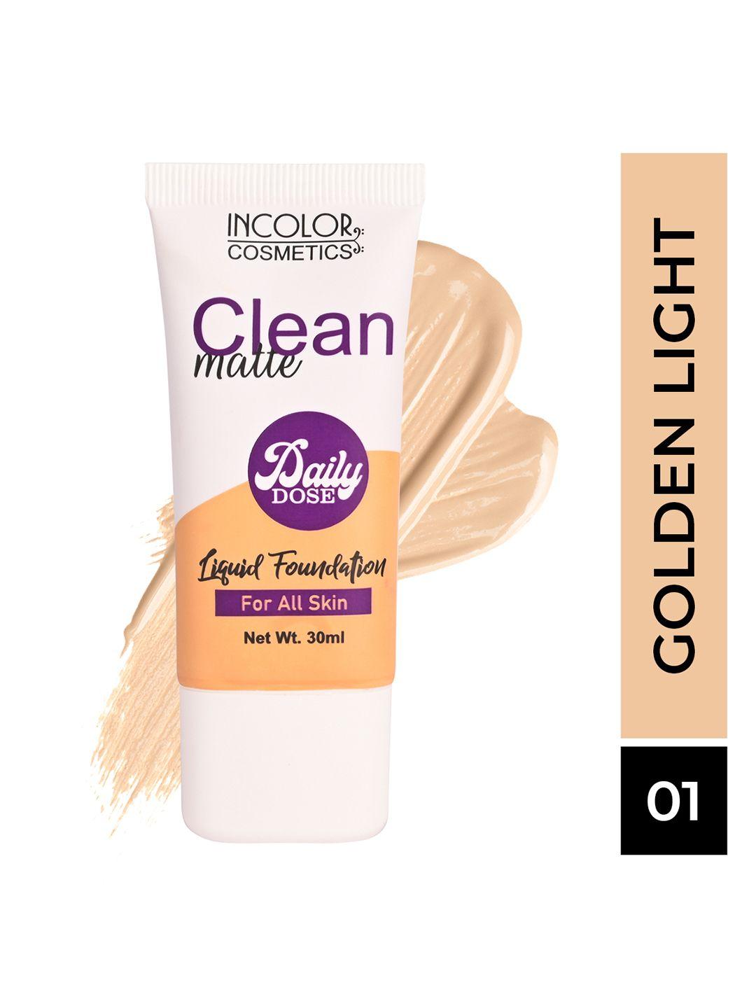 incolor women clean matte daily dose liquid foundation 01 golden light