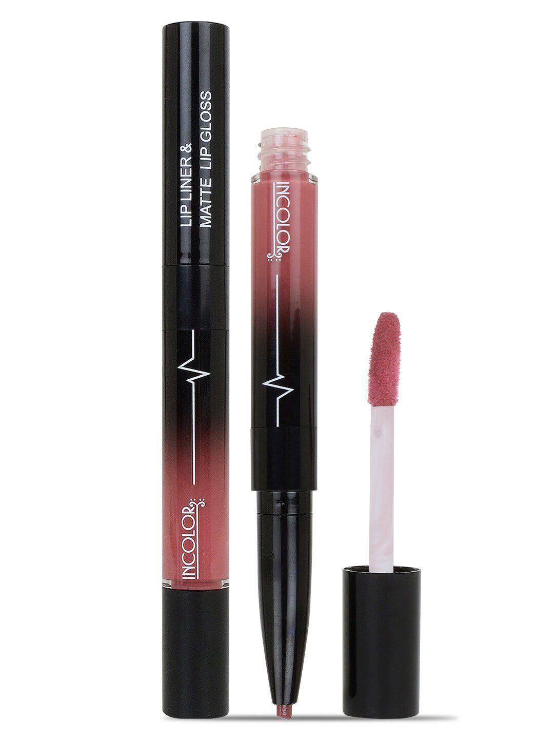 incolor  2 in 1 lip liner & matte lip gloss 4ml red 03