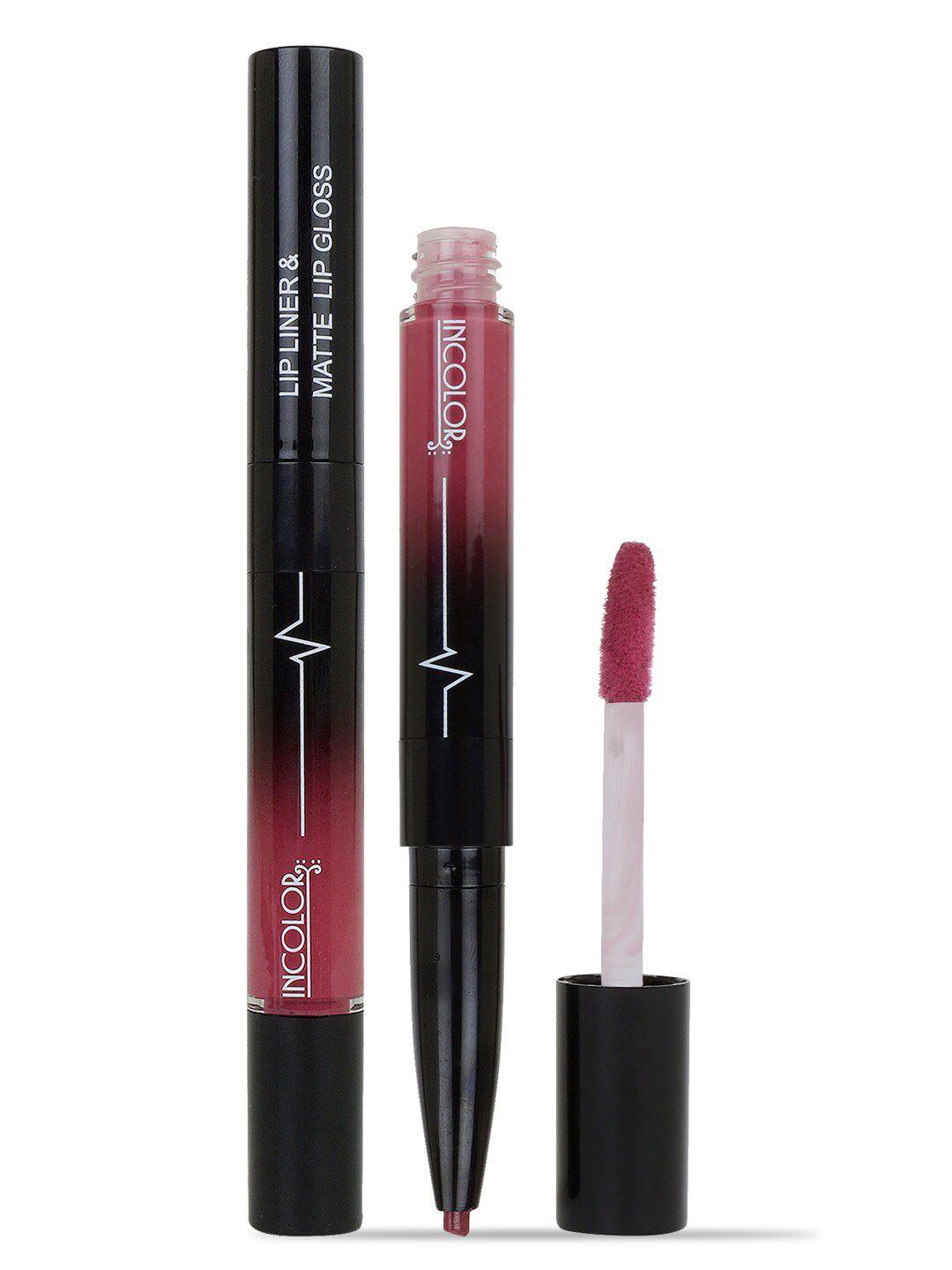 incolor 2 in 1 lip liner & matte lip gloss 4ml