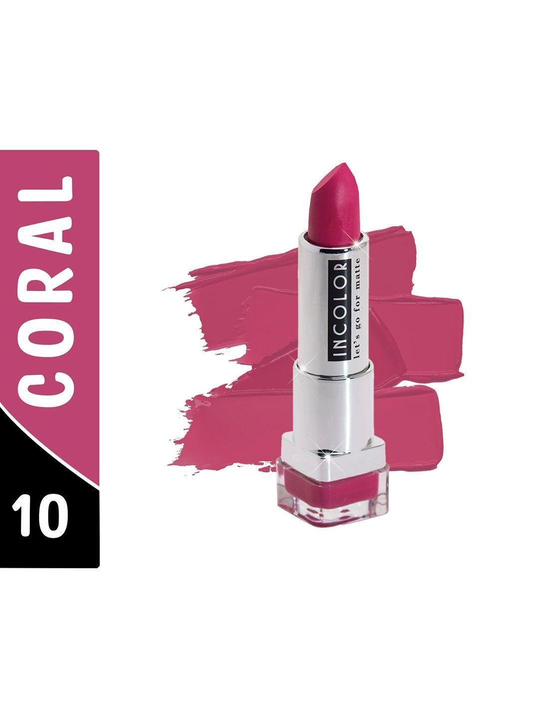 incolor let's go for matte lipstick - coral 10