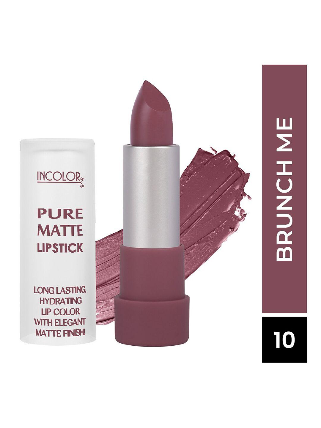 incolor long lasting & hydrating pure matte lipstick - brunch me 10